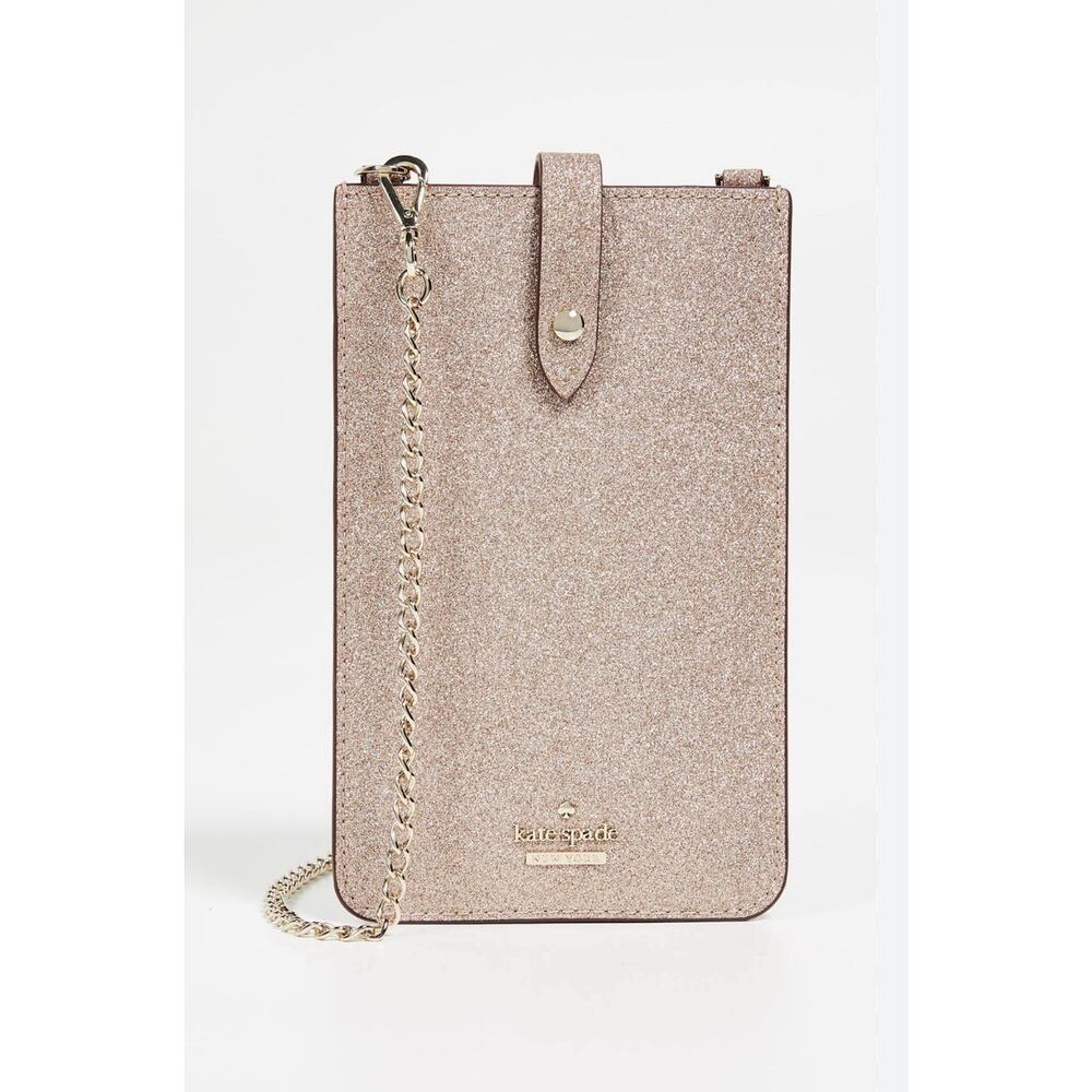 Kate Spade Rose Gold Glitter Phone Purse North South Tab, Crossbody, NWOT